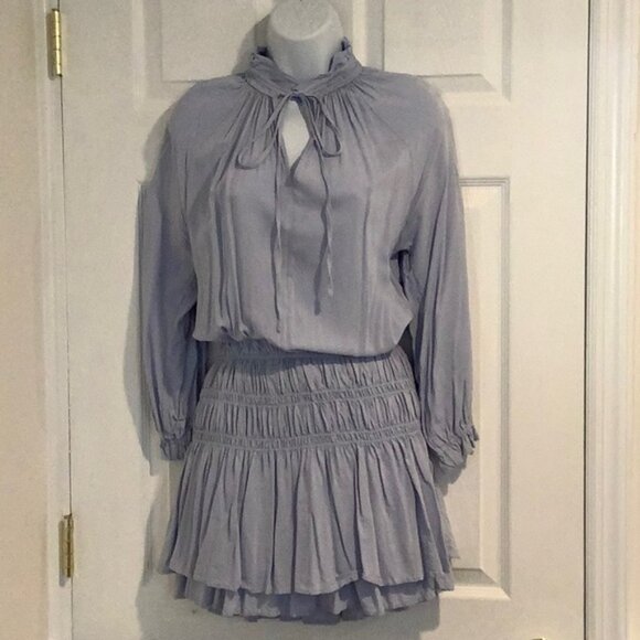 NWOT Light Blue Ruffled Mini Dress - Picture 1 of 7
